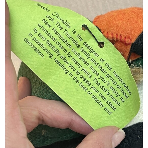 VTG 1984 Annalee Mobilitee Panda Bear Santa Doll w/ Sack of Gifts W Tag Attached - Picture 9 of 10